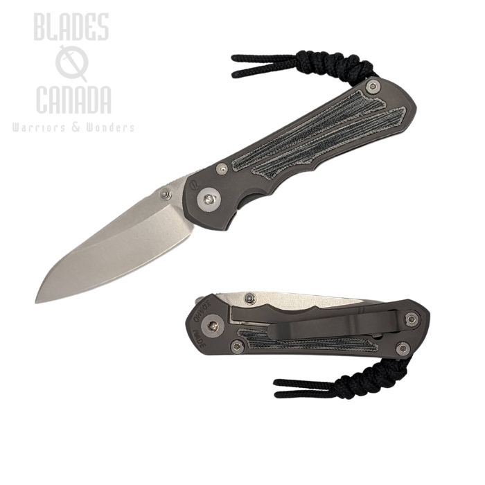 Chris Reeve Small Inkosi Insingo Framelock Folding Knife, Magnacut, Titanium Glass Blasted, Micarta Black, SIN-1124